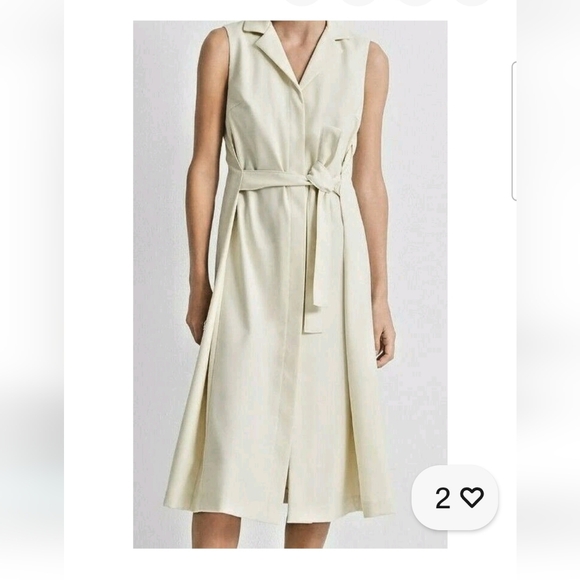Club Monaco Dresses & Skirts - NWOT, Club Monaco Half Belted Cream Sleeveless Midi Shirt Dress Size 12
